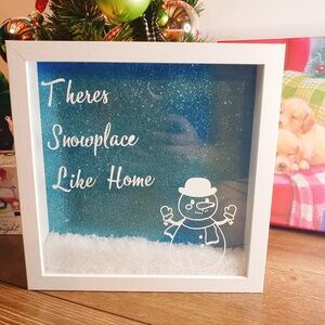 handmade snowplace like home shadow box